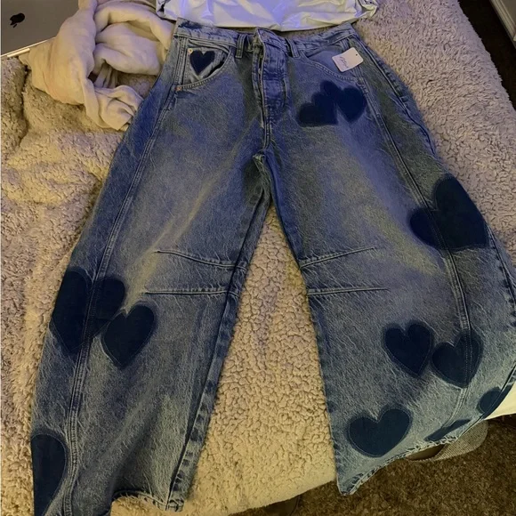 SOLD OUT Free people heart denim nwot size 28 we the free - Picture 2 of 2
